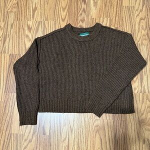American Eagle Outfitters Dark Brown Ribbed Sweater